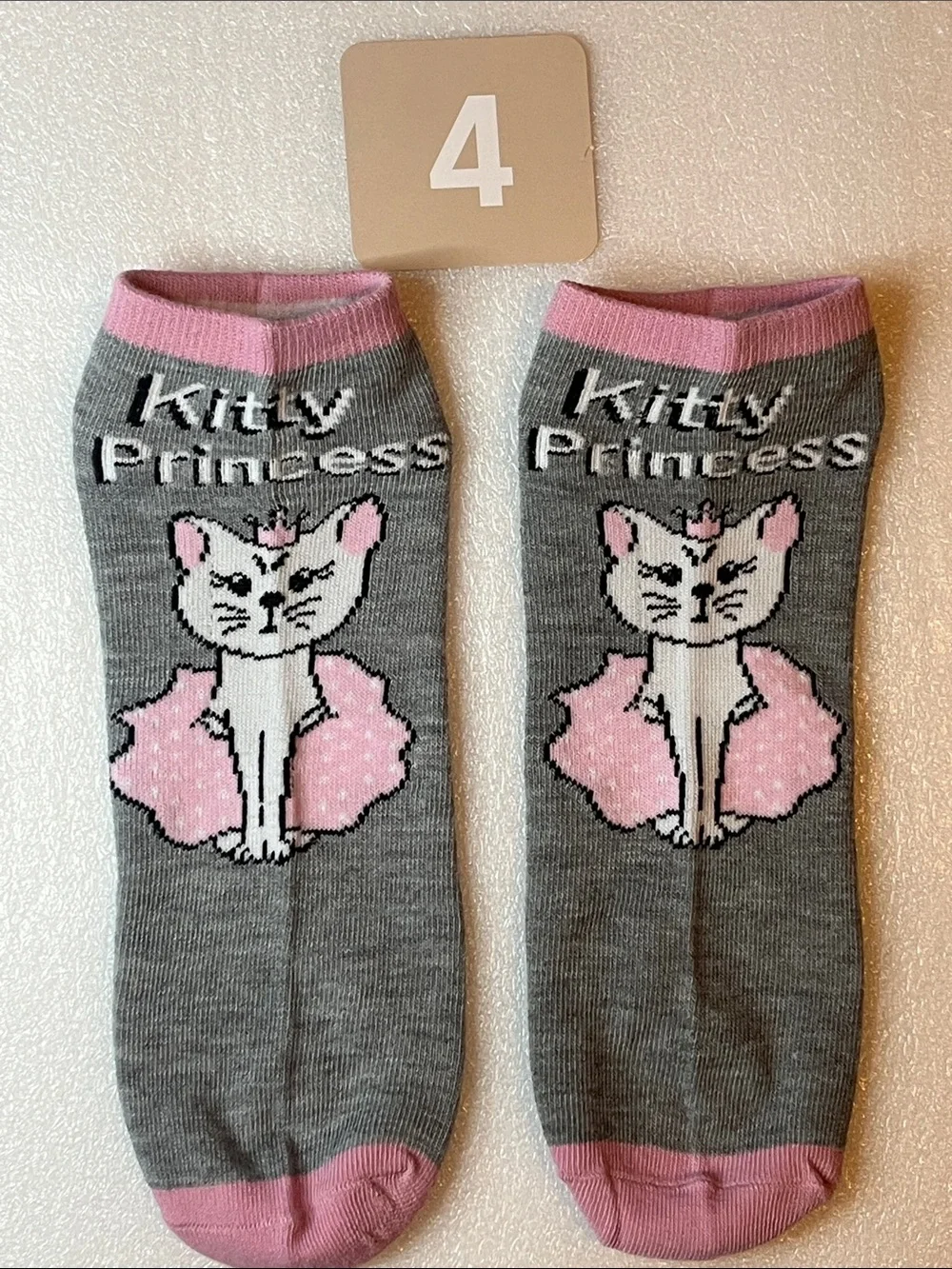 Sleepy Kitty Purple & Pink Cat Ankle Socks - Unbranded Pick 1 Pair
